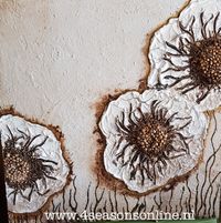 witte bloem op canvas